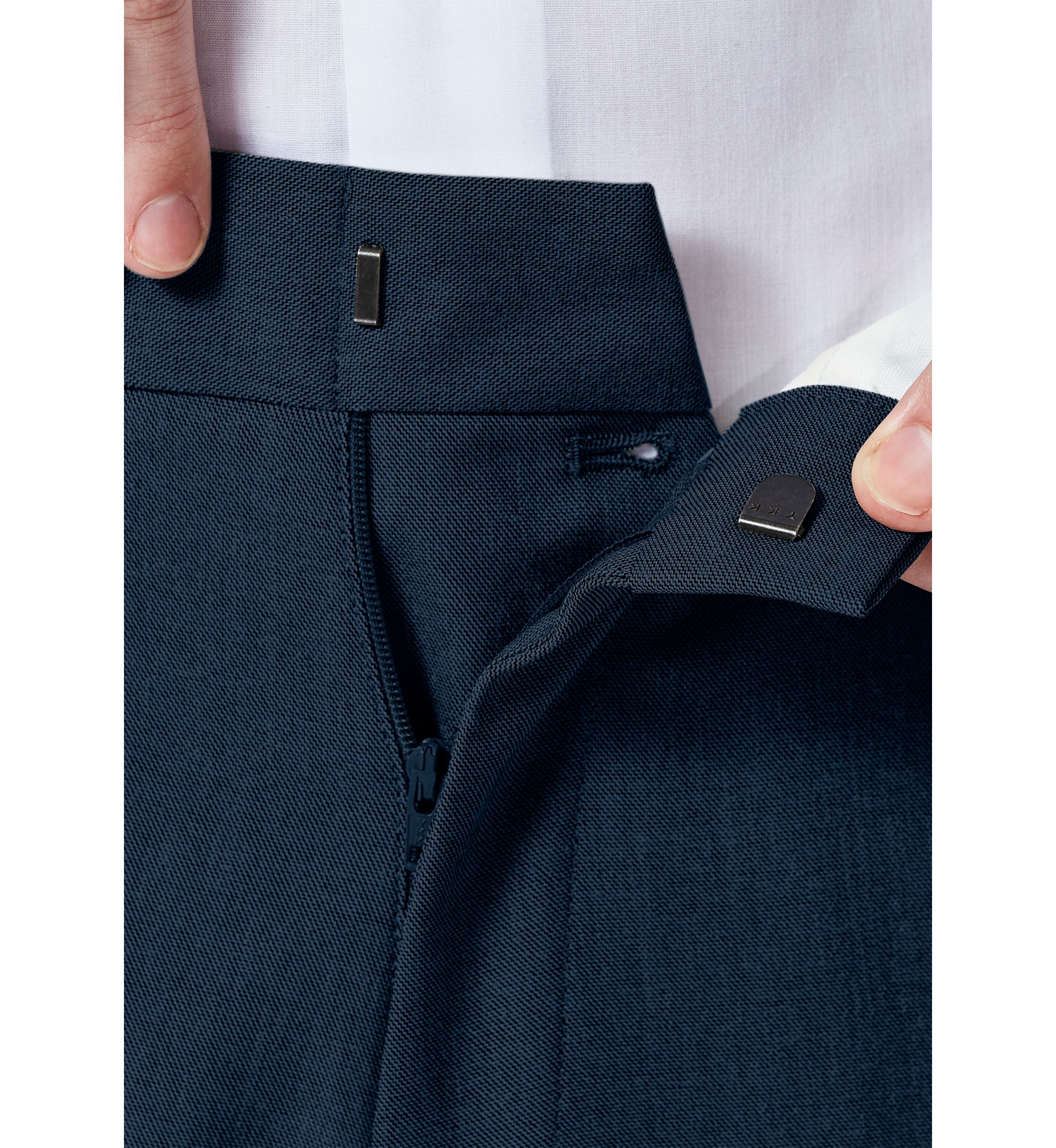 Mens Stretch Gab Modern Fit Flat Front Dress Pants