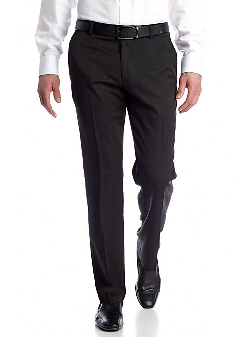 $70 Kenneth Cole Men's Slim-Fit Dress Pants 34 x 32 Black Flat Front 
