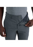 Stretch Mini-Grid Slim Fit Flex Waistband Flat Front Dress Pants