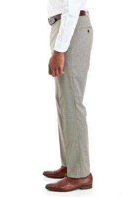 Men's Slim Fit Fine Windowpane Dress Pants