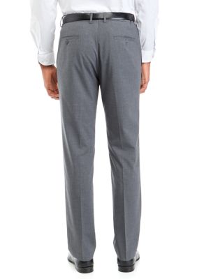 Men's Slim Fit Textured Grid Dress Pants