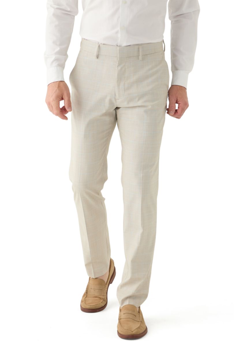 Mens Slim Fit Prince of Wales Pants