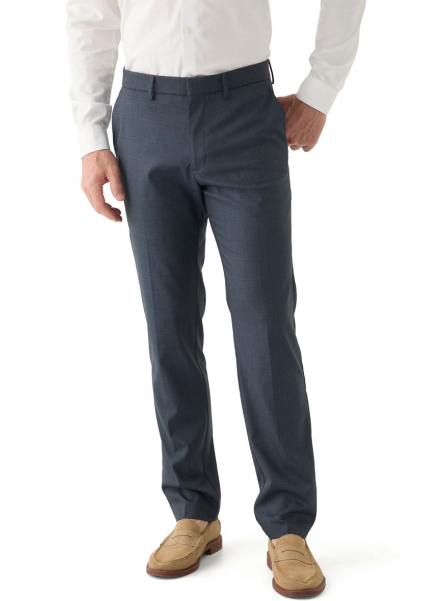 Mens Slim Fit Shark Windowpane Pants