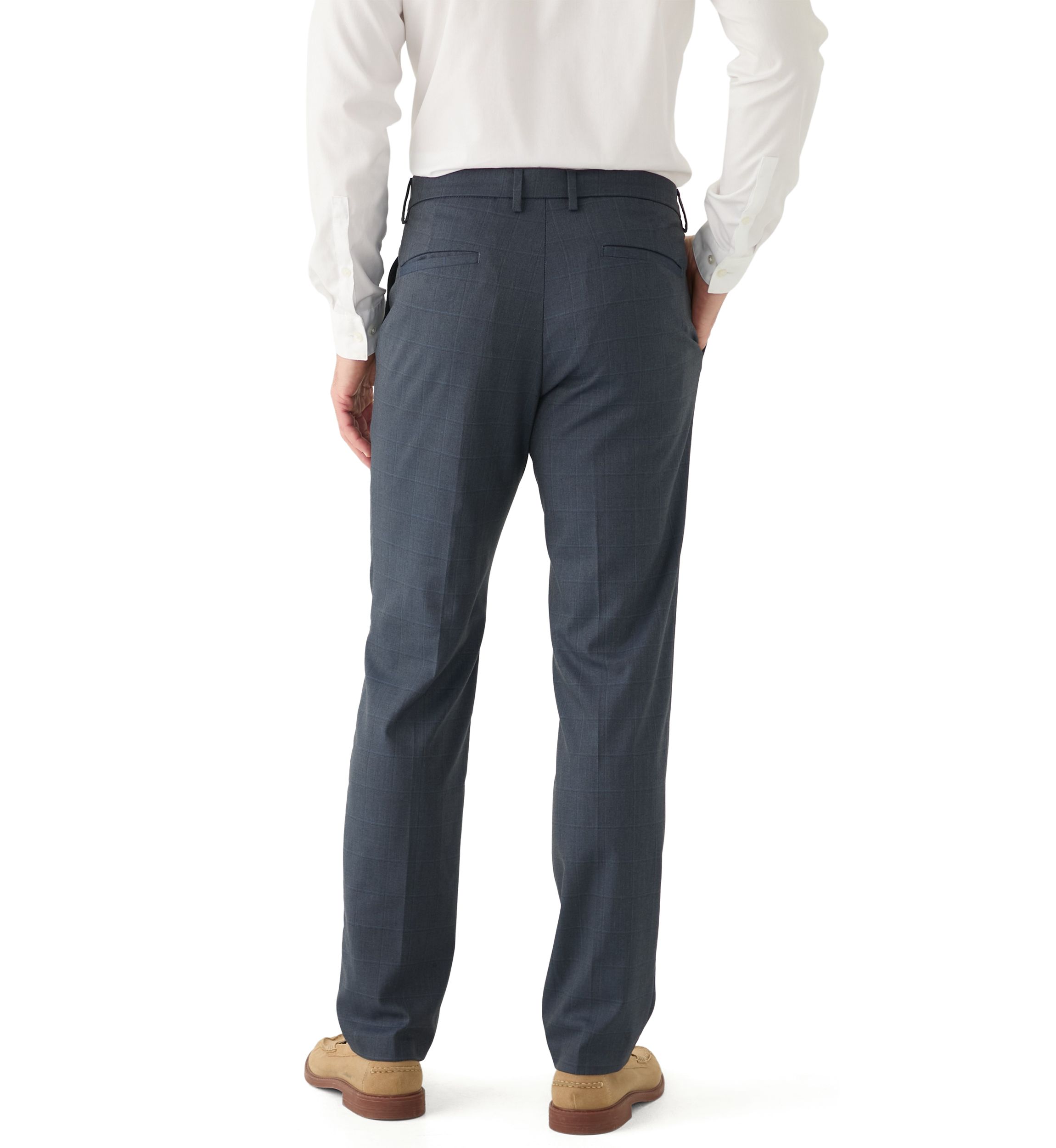 Mens Slim Fit Shark Windowpane Pants