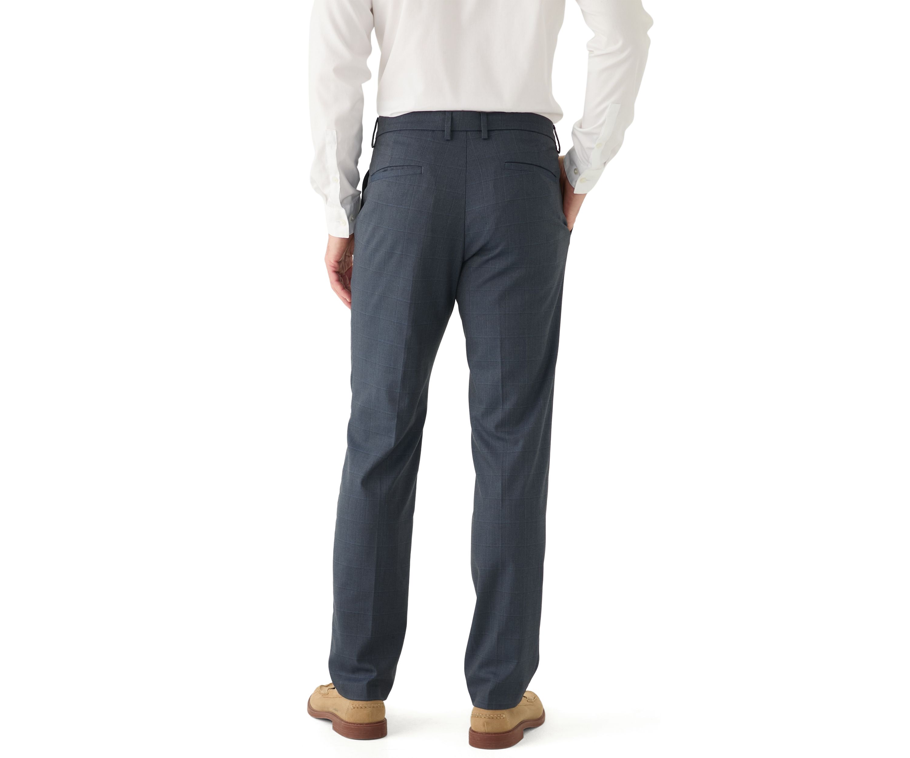 Mens Slim Fit Shark Windowpane Pants