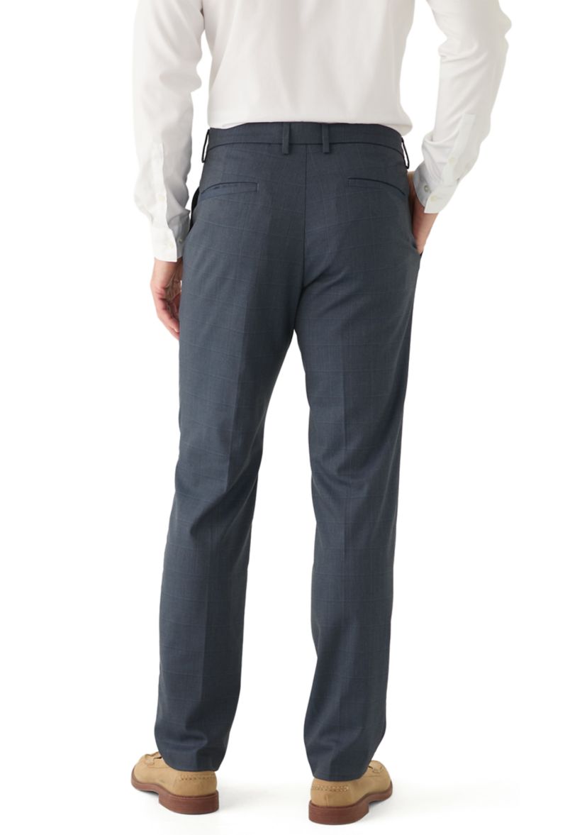 Mens Slim Fit Shark Windowpane Pants
