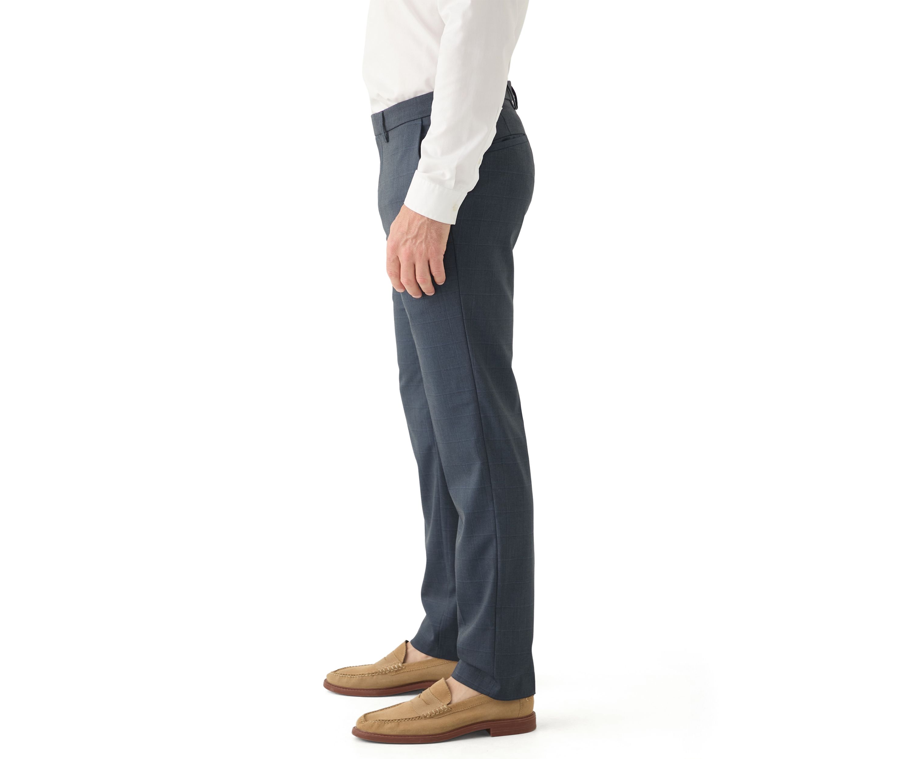 Mens Slim Fit Shark Windowpane Pants