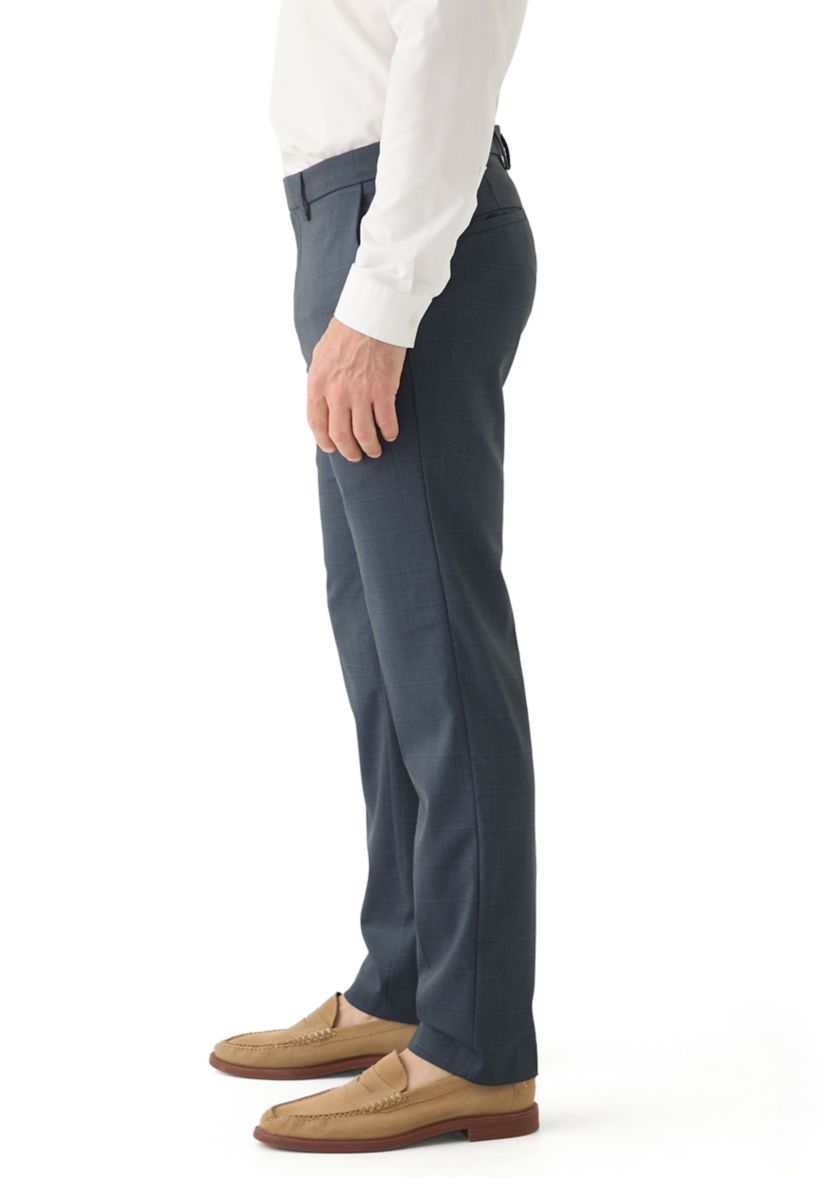 Mens Slim Fit Shark Windowpane Pants