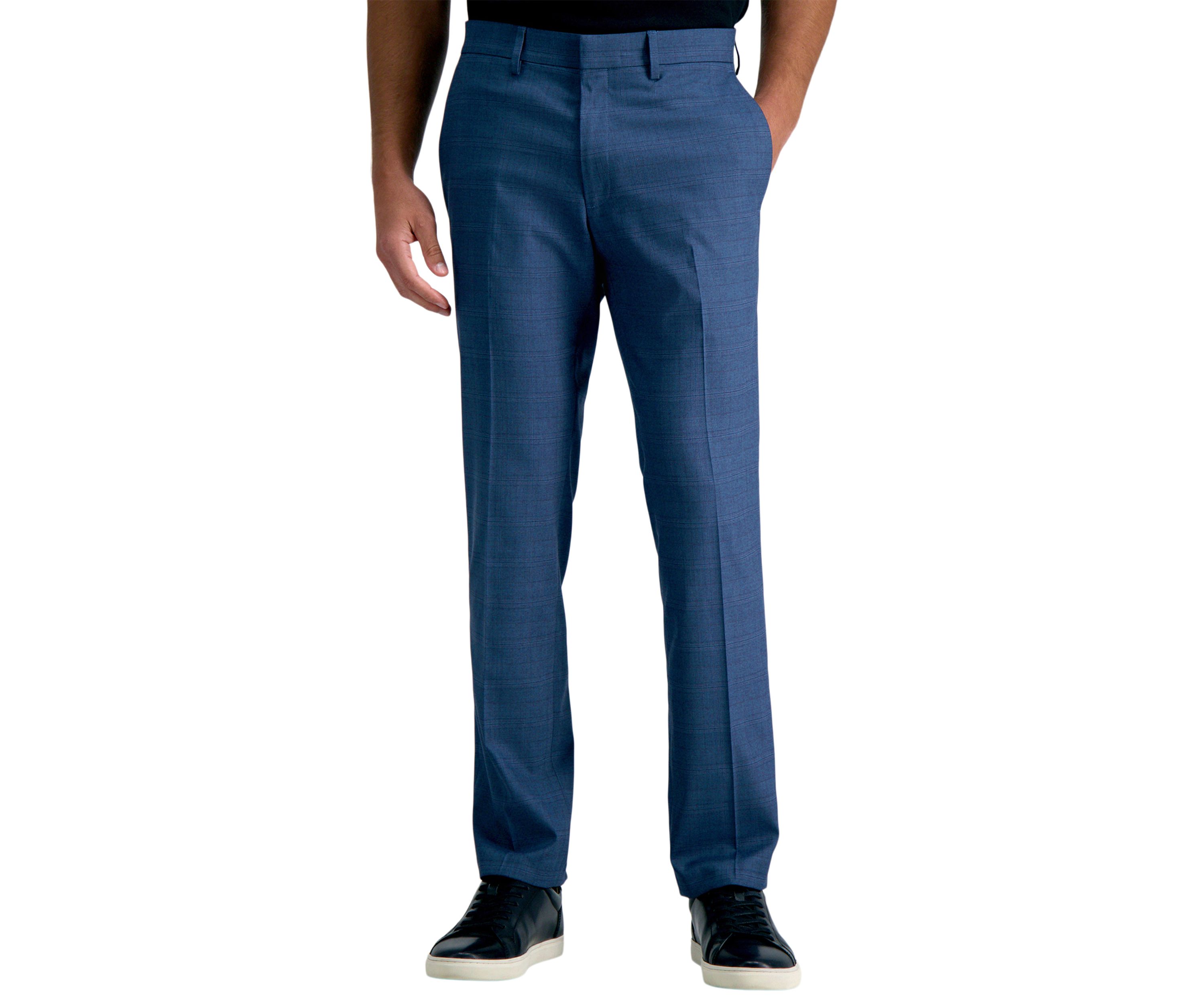 Slim Fit Sharkskin Windowpane Dress Pants
