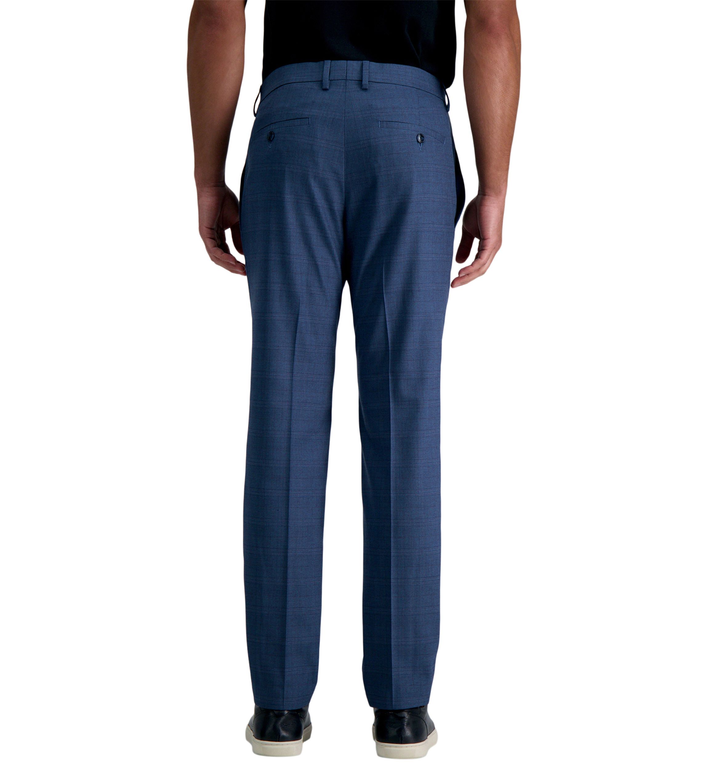 Slim Fit Sharkskin Windowpane Dress Pants