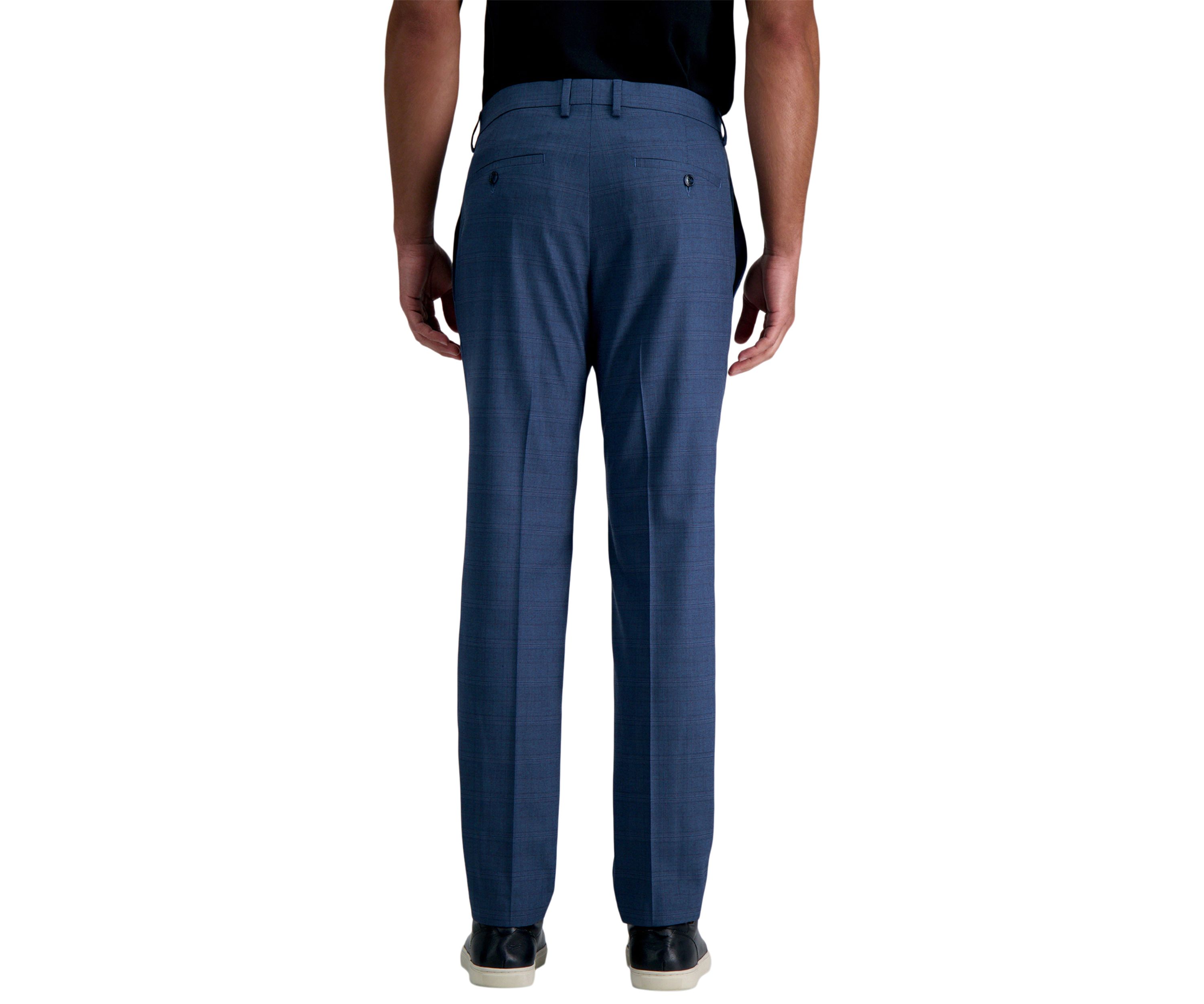 Slim Fit Sharkskin Windowpane Dress Pants
