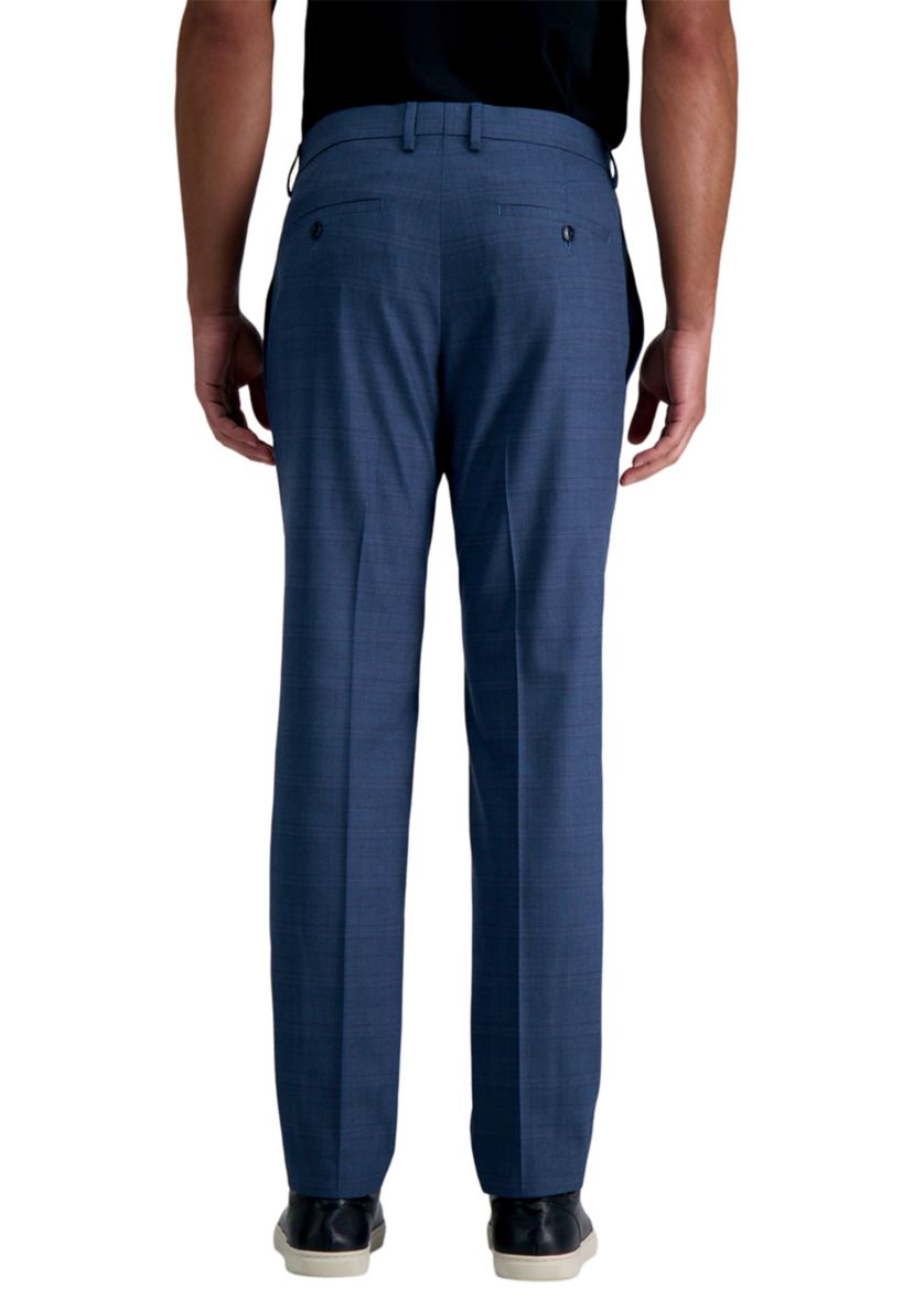 Slim Fit Sharkskin Windowpane Dress Pants