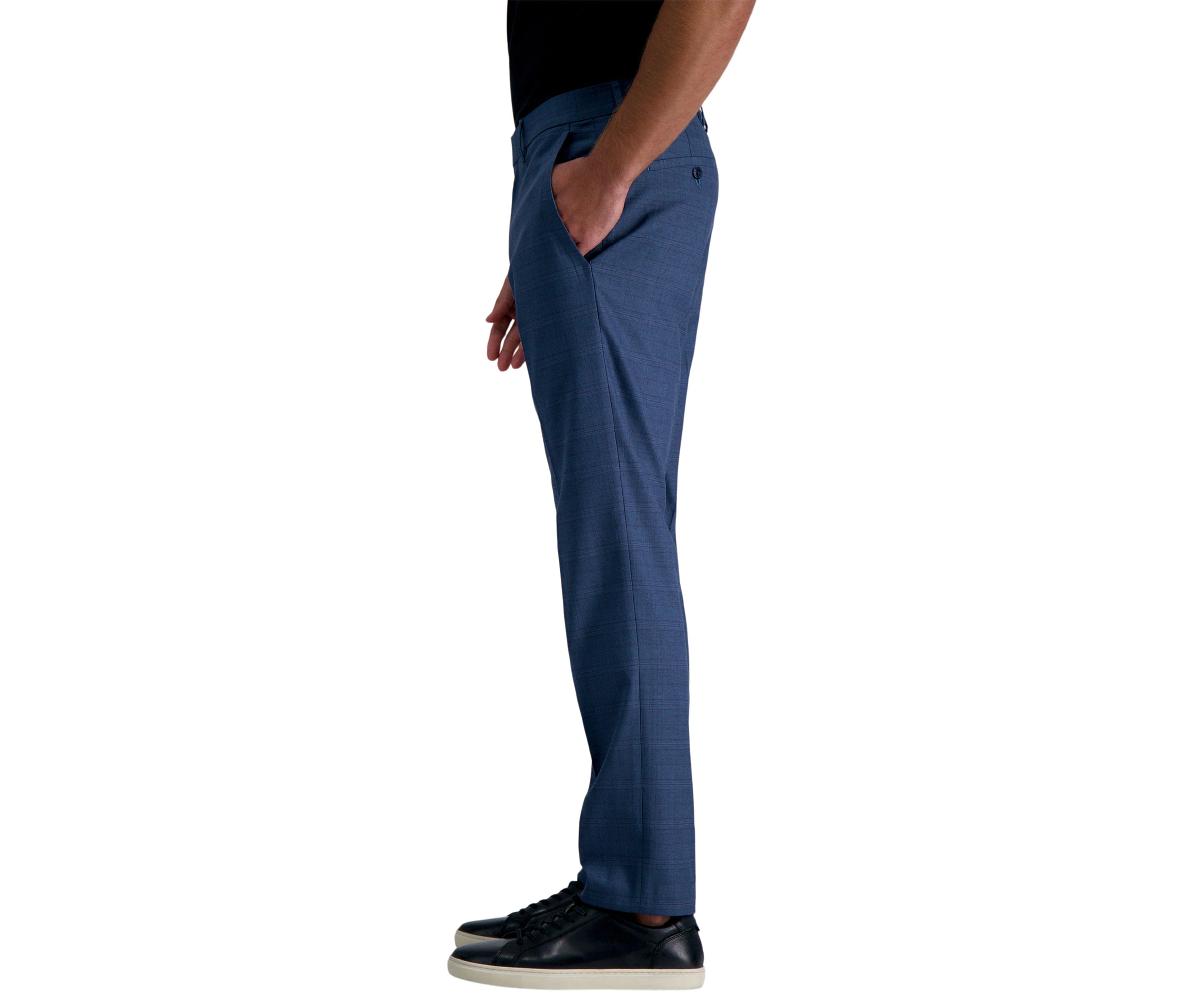 Slim Fit Sharkskin Windowpane Dress Pants