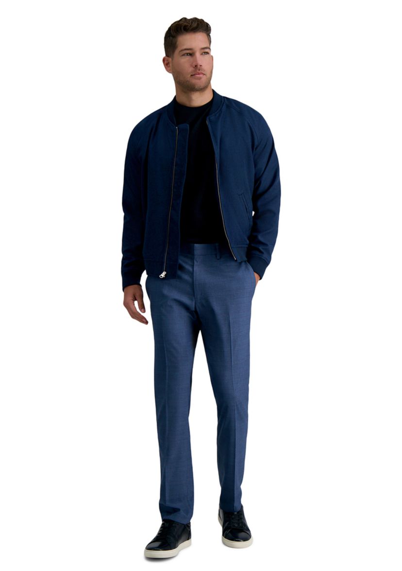 Slim Fit Sharkskin Windowpane Dress Pants