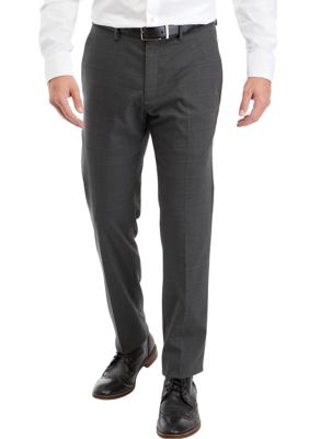 Slim Fit Sharkskin Windowpane Pants