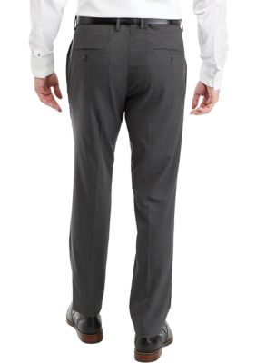 Slim Fit Sharkskin Windowpane Pants