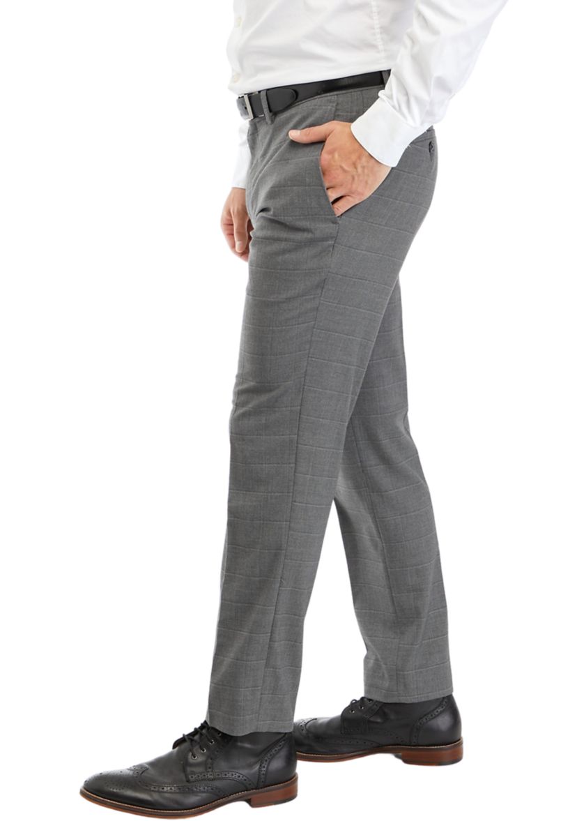 Slim Fit Sharkskin Windowpane Pants 