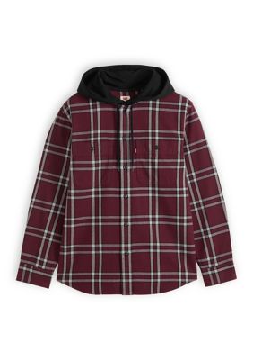 Levi's Men's Long Sleeve Hooded Claude Plaid Jacket, 2XL