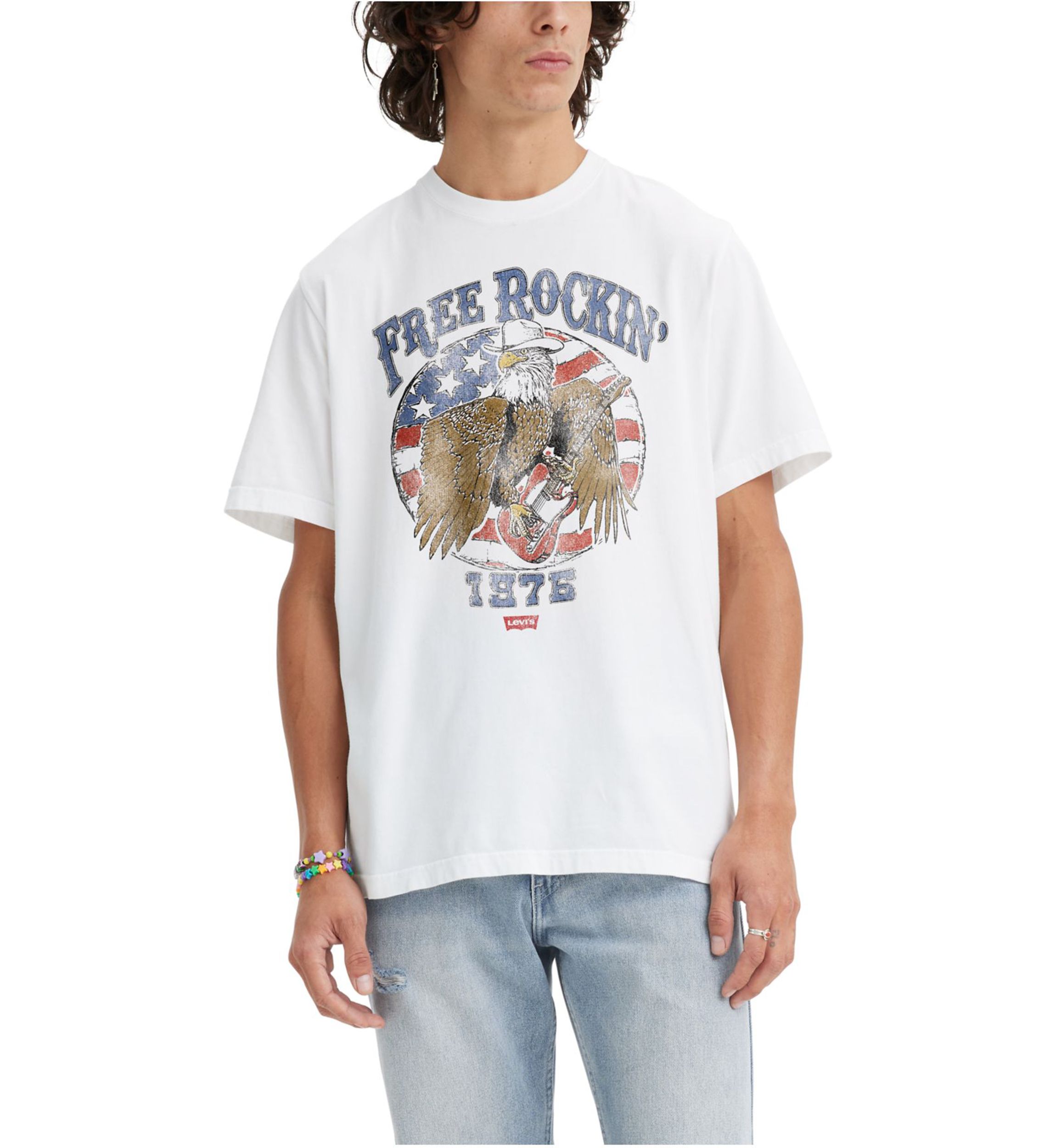 Short Sleeve Relaxed Fit Free Rockin Graphic T-Shirt