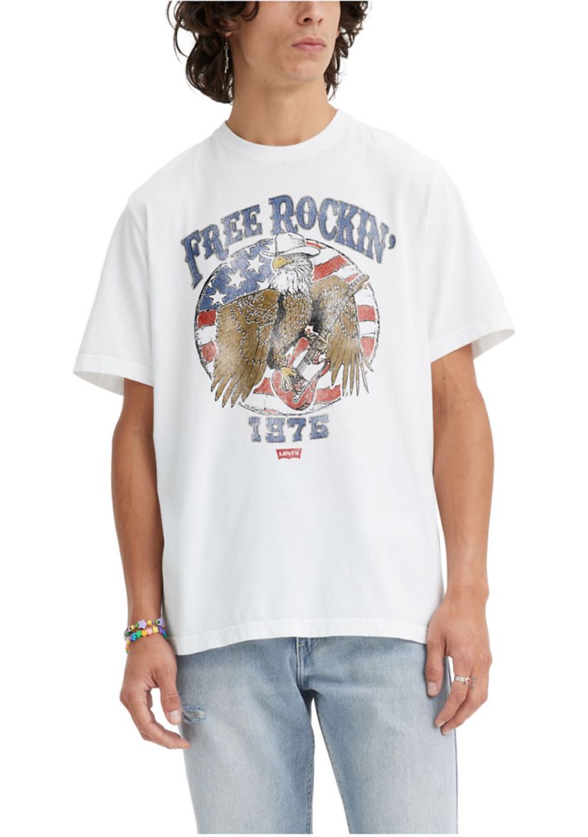 Short Sleeve Relaxed Fit Free Rockin Graphic T-Shirt
