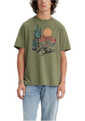 Levi's Men's Short Sleeve Relaxed Fit Logo Cactus Graphic T-Shirt, 2XL