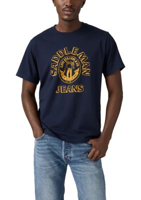 Levi's Men's Saddleman Jeans Navy Graphic T-Shirt, Navy Blue, XL