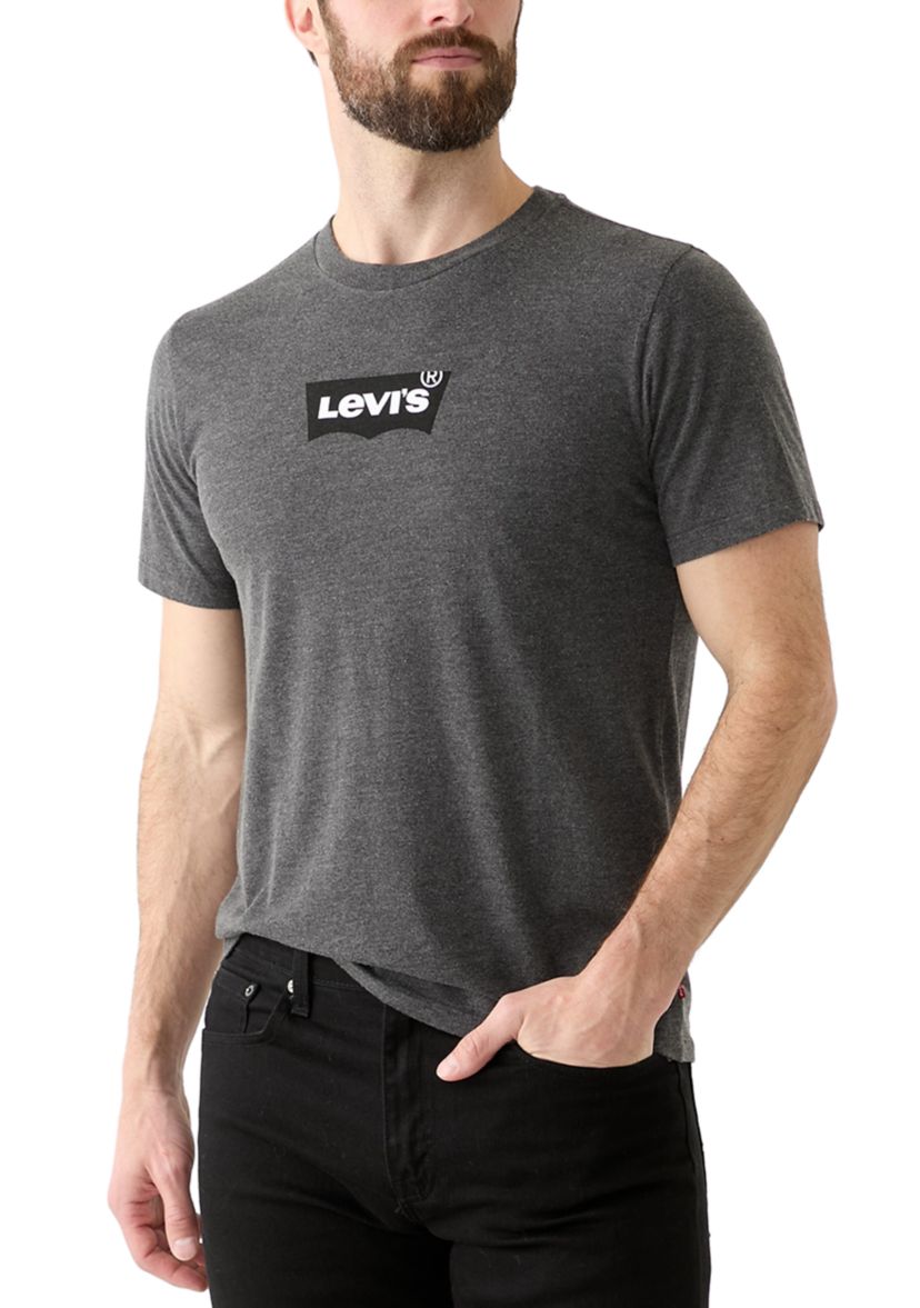 Short Sleeve Crew Neck Batwing Logo Graphic T-Shirt