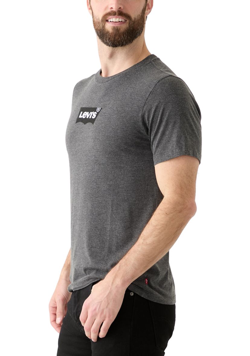 Short Sleeve Crew Neck Batwing Logo Graphic T-Shirt