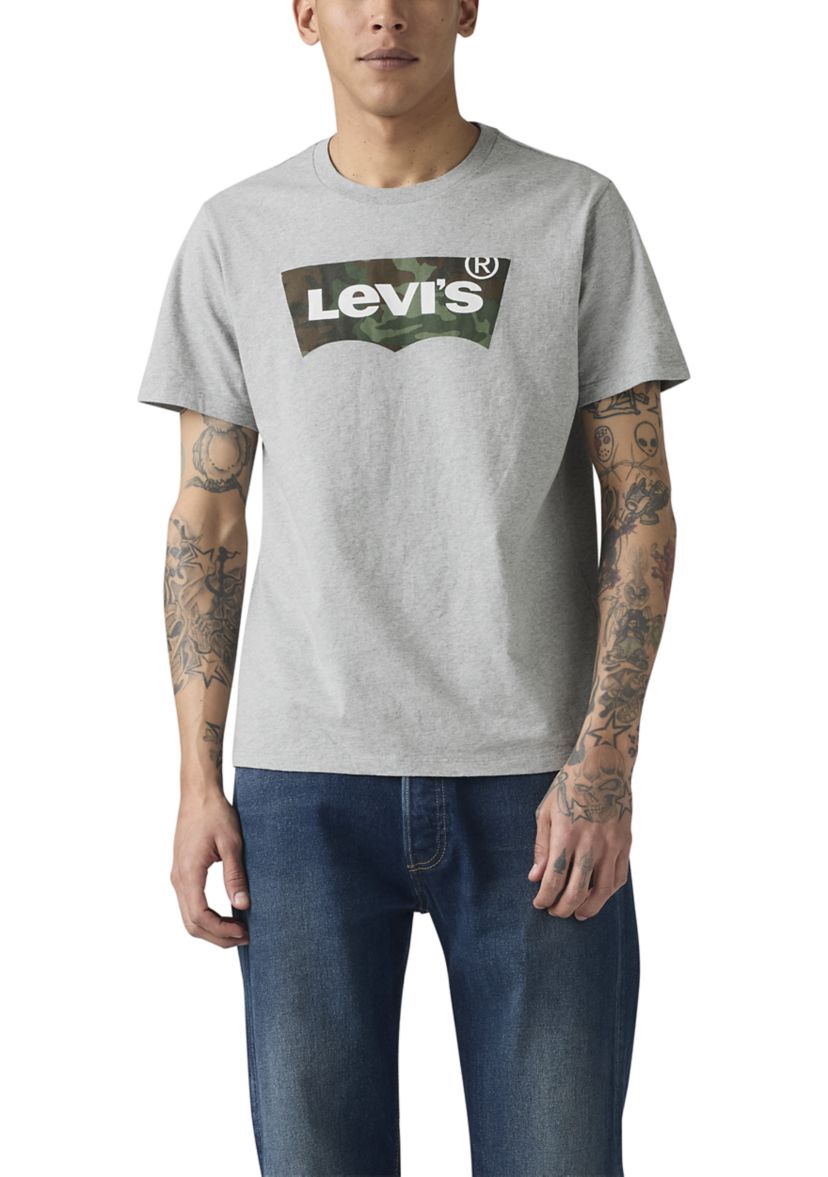 Camo Batwing Front Graphic T-Shirt