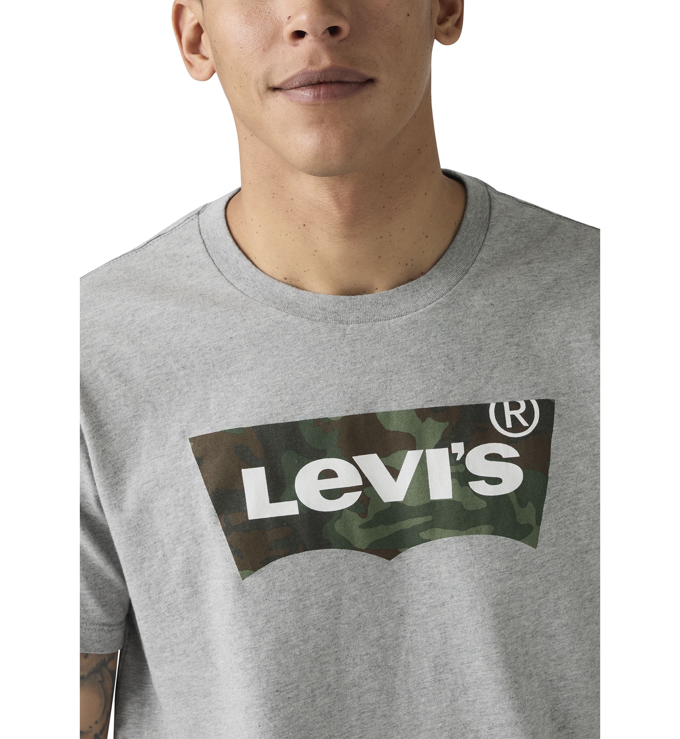 Camo Batwing Front Graphic T-Shirt