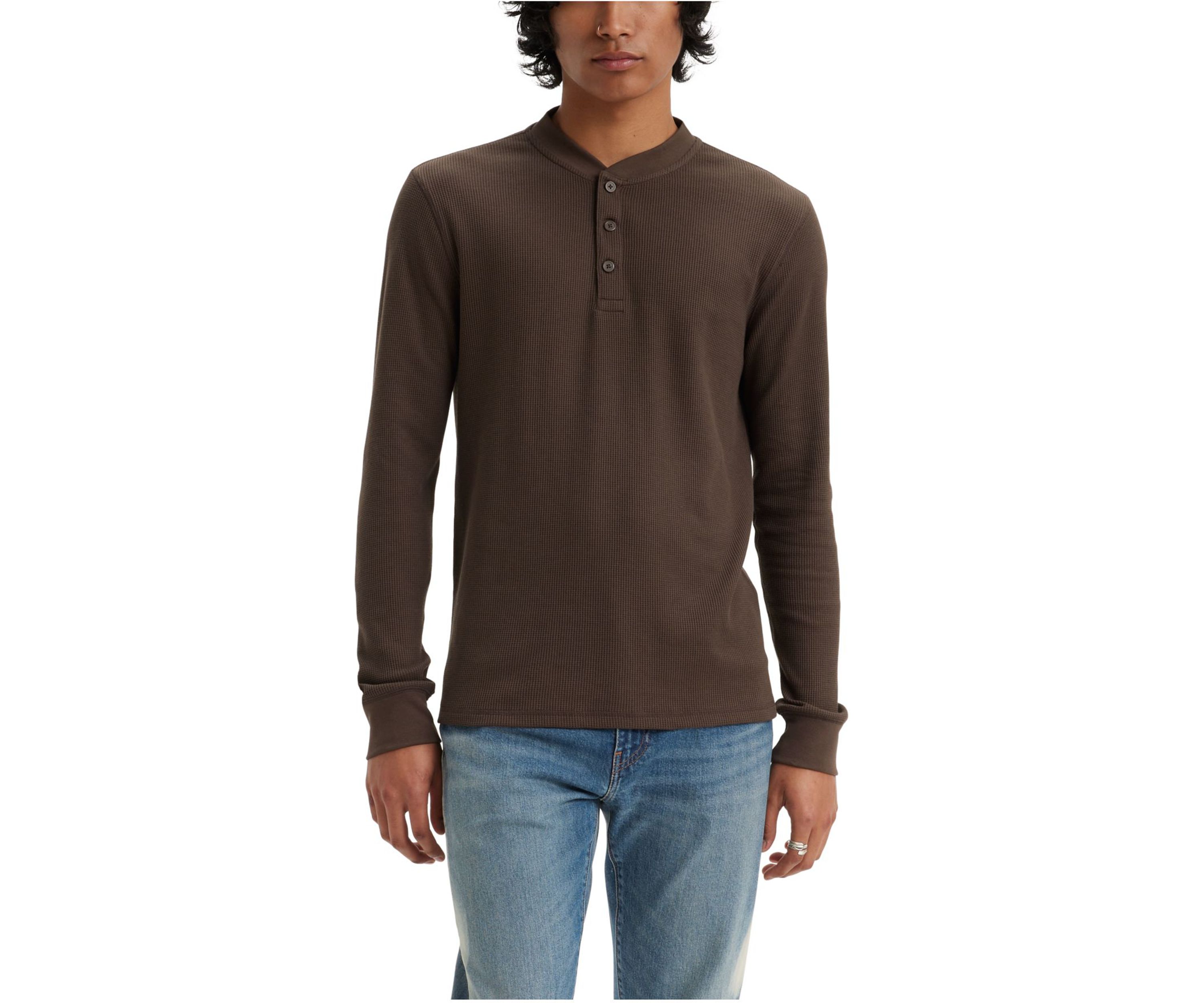 Chocolate Brown Henley Shirt 