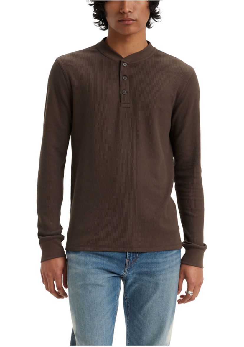 Chocolate Brown Henley Shirt 