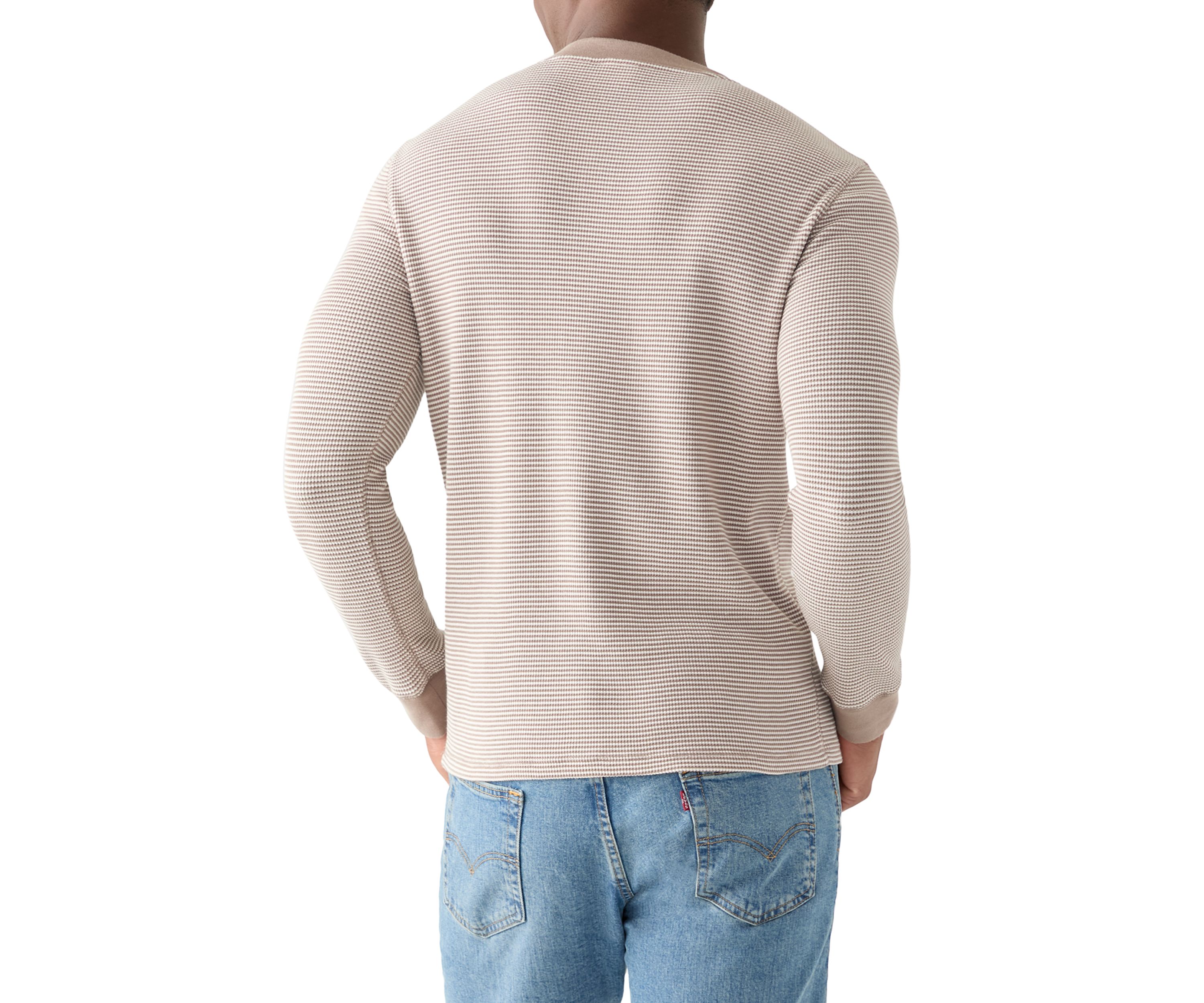 Striped Henley Thermal Shirt