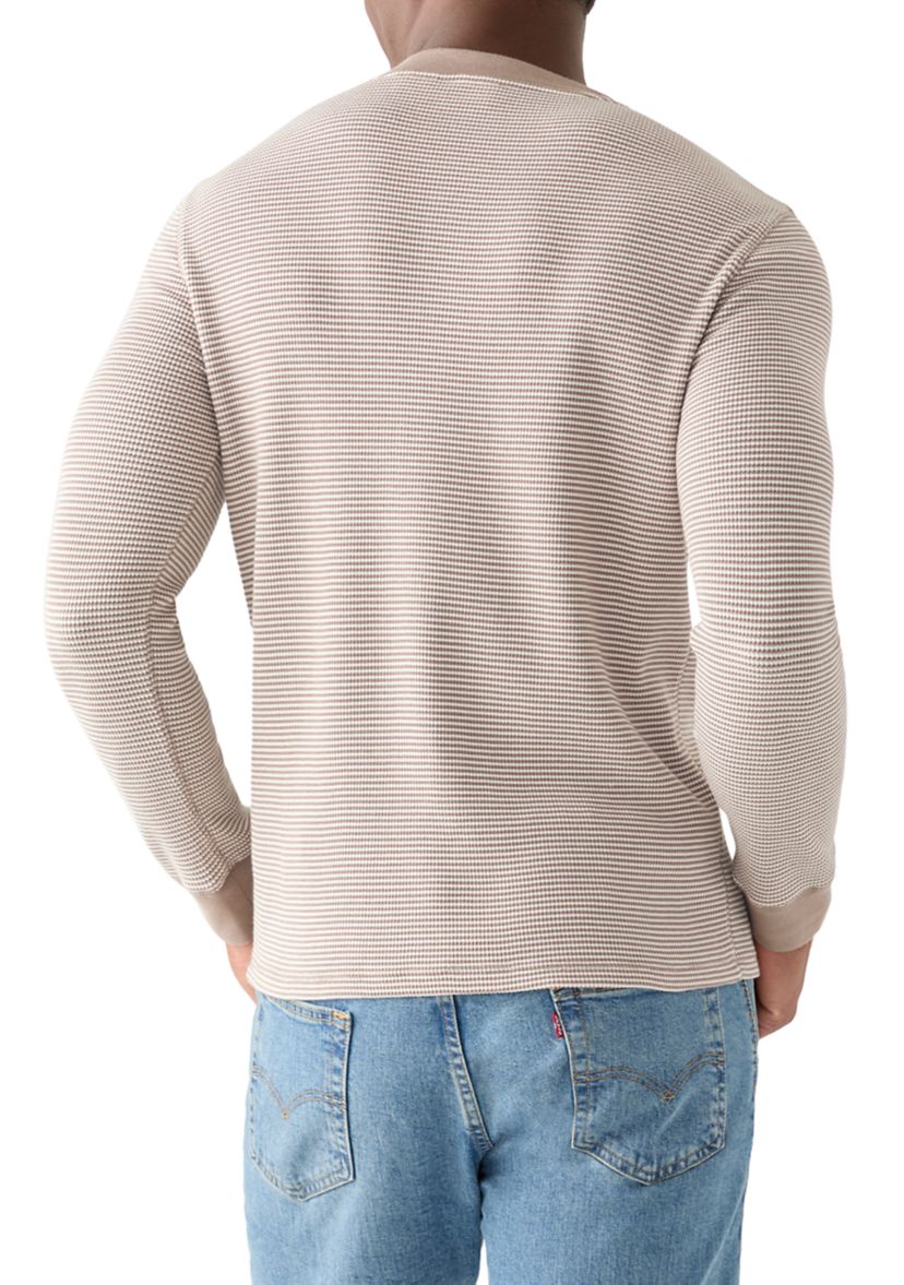 Striped Henley Thermal Shirt