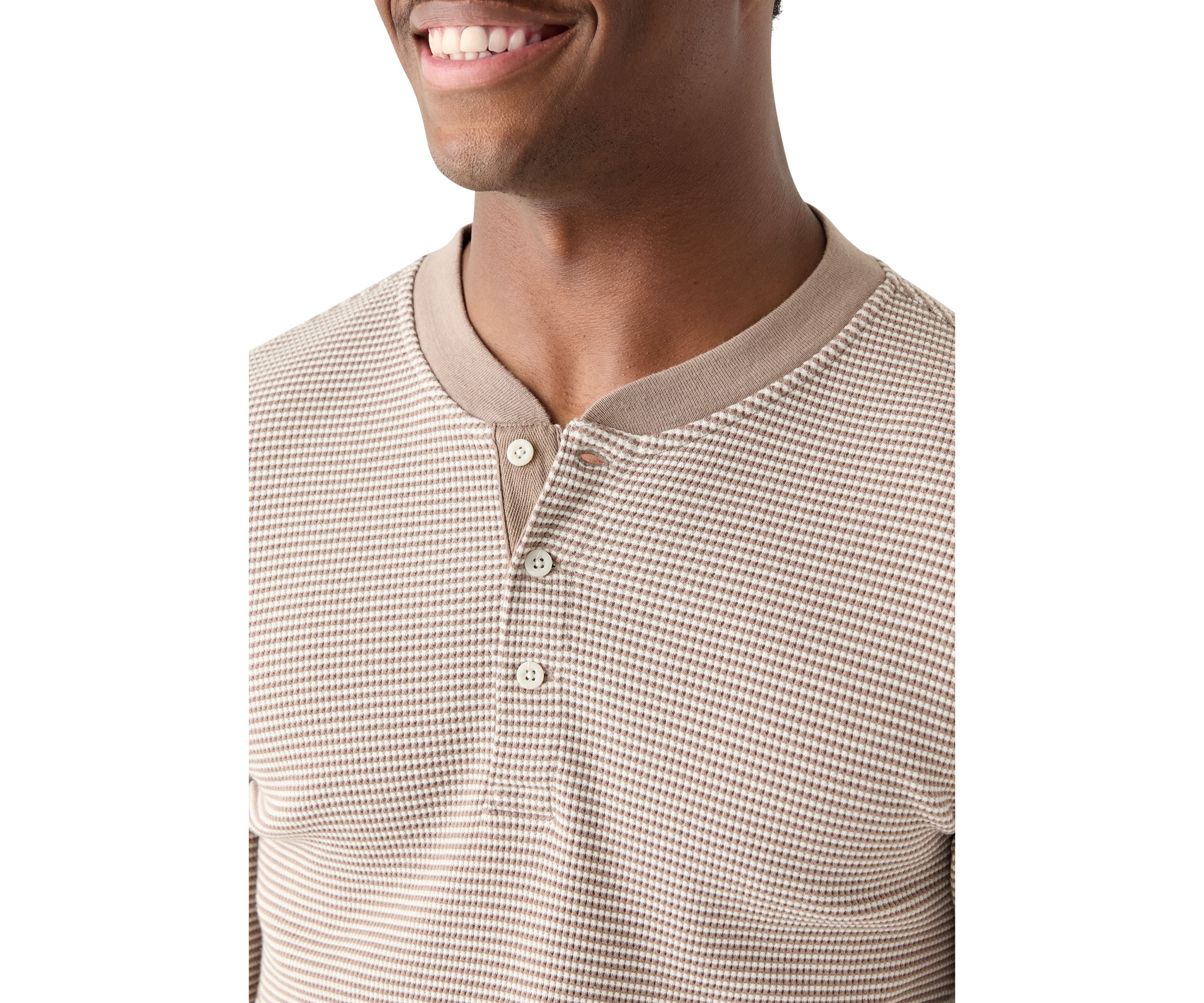 Striped Henley Thermal Shirt