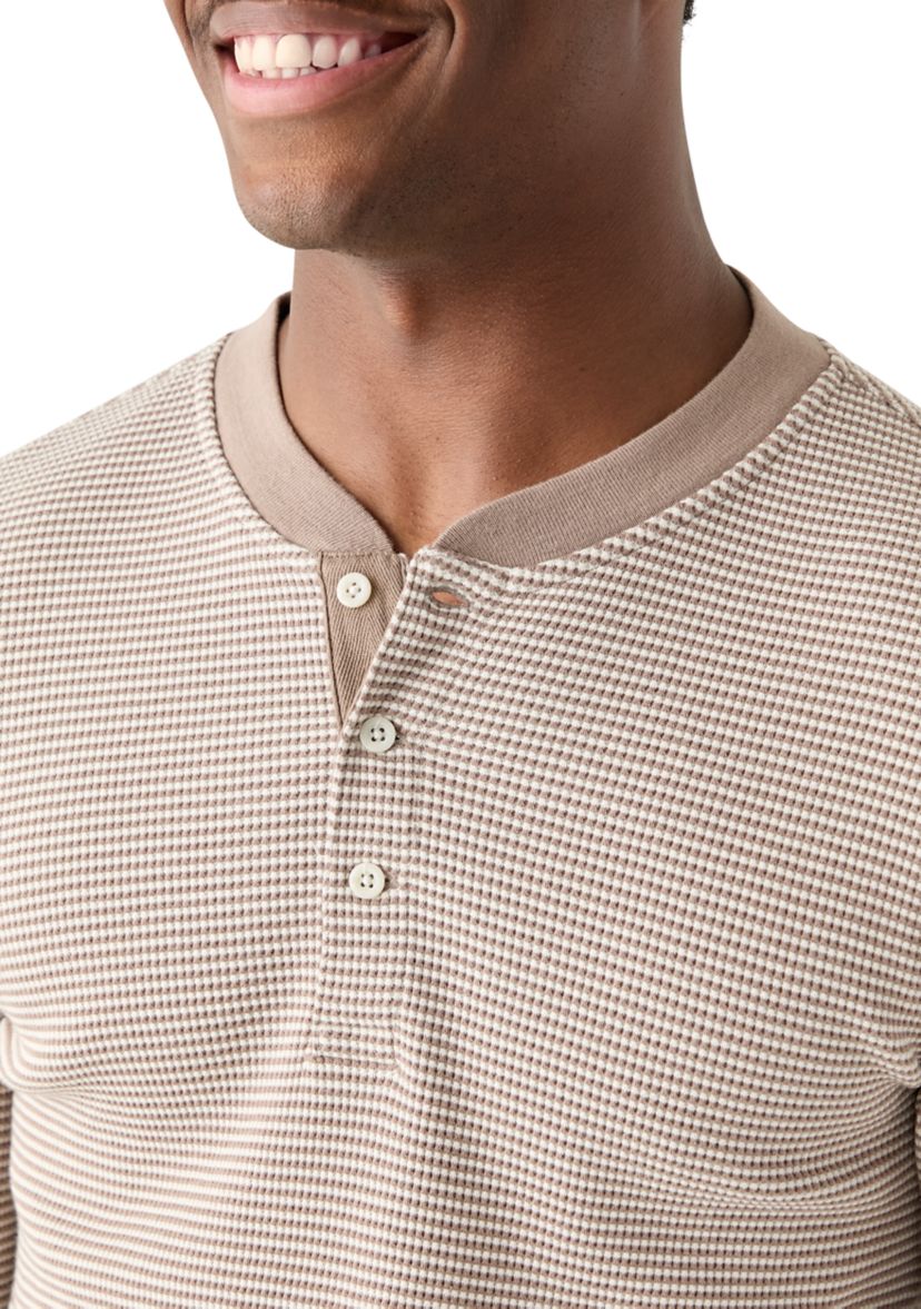 Striped Henley Thermal Shirt