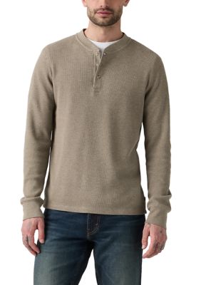 Levi's Men's Long Sleeve Thermal Brindle Heather Henley Shirt