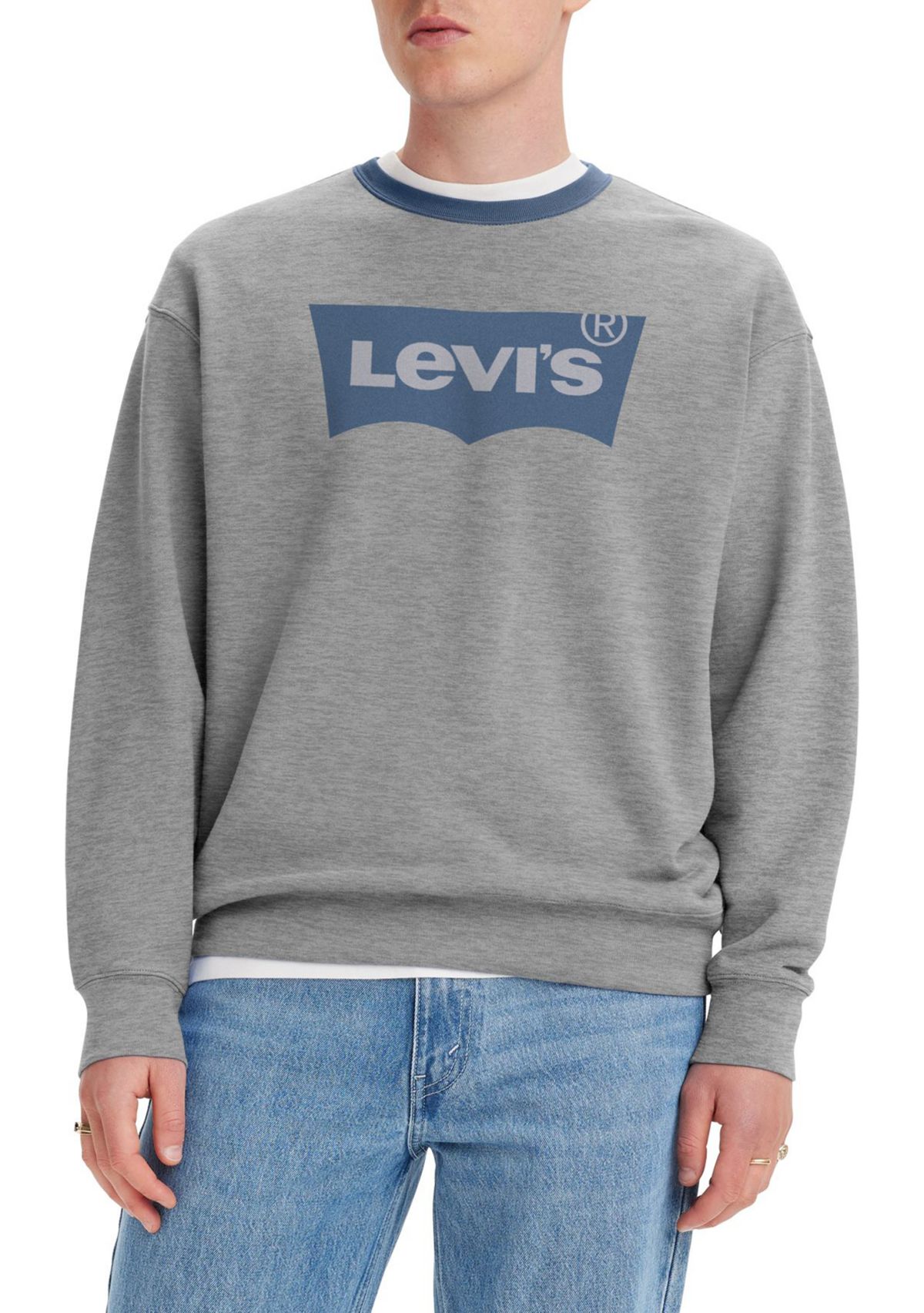 Relaxed Graphic Crew Neck Ringer Crew Pullover