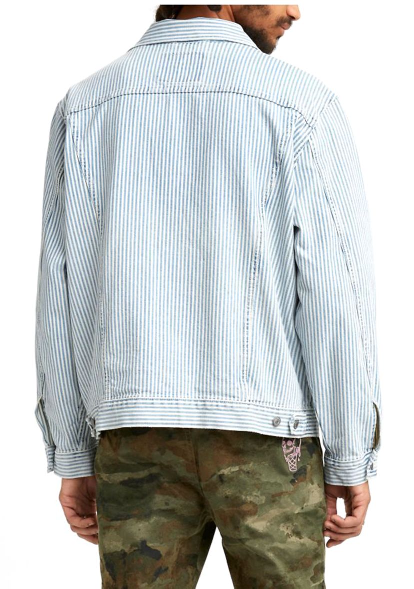 At Work Railroad Stripe Trucker Jacket 