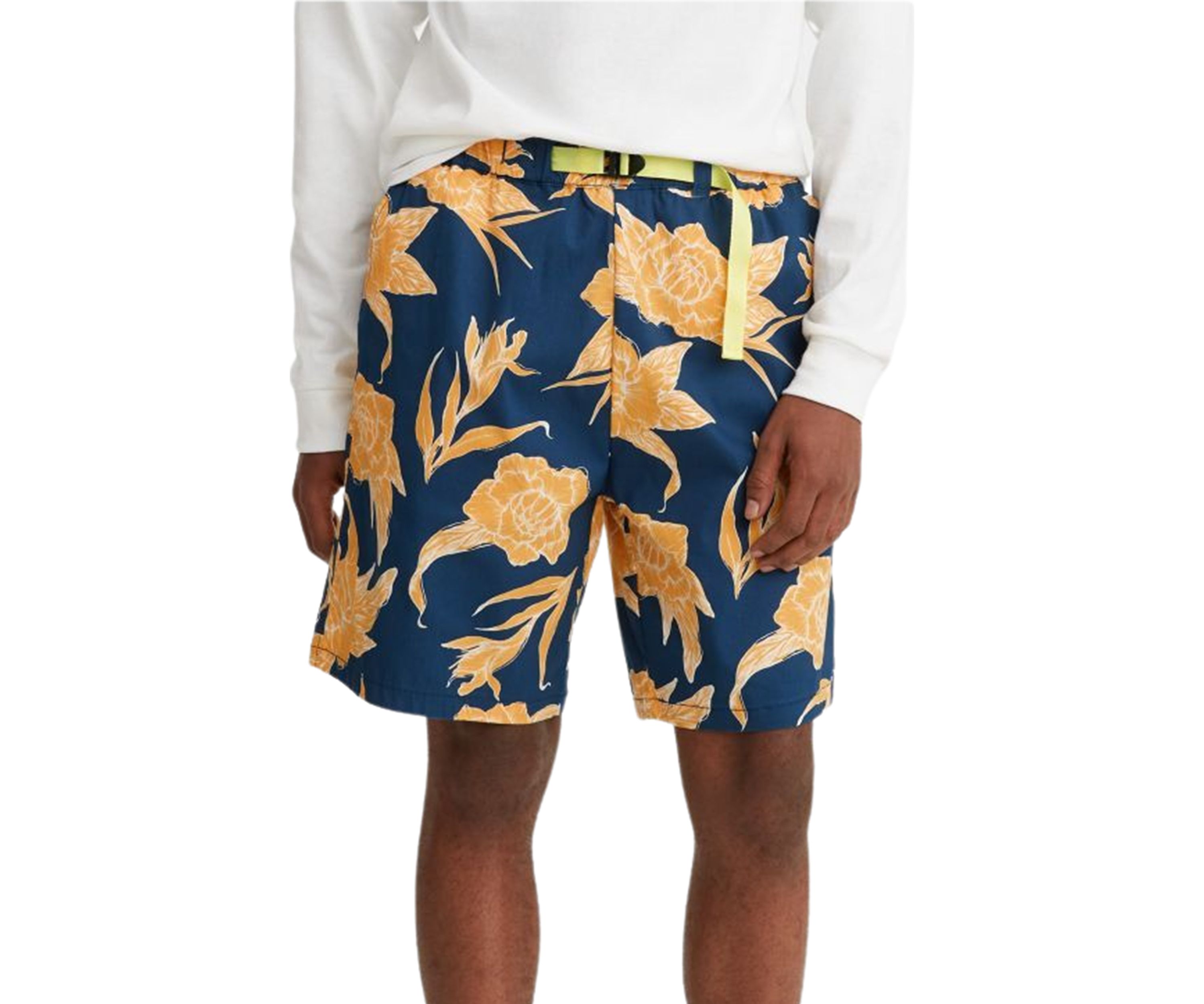 Toile Floral Estate Blue Belted Utility Shorts