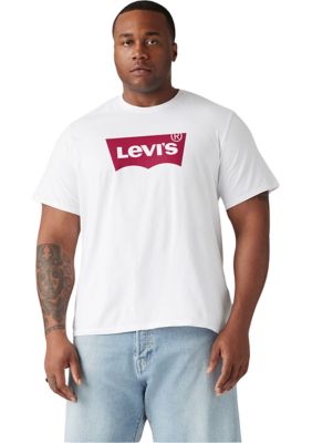 Levi's Men's Big & Tall Short Sleeve Logo Graphic T-Shirt, White, LT
