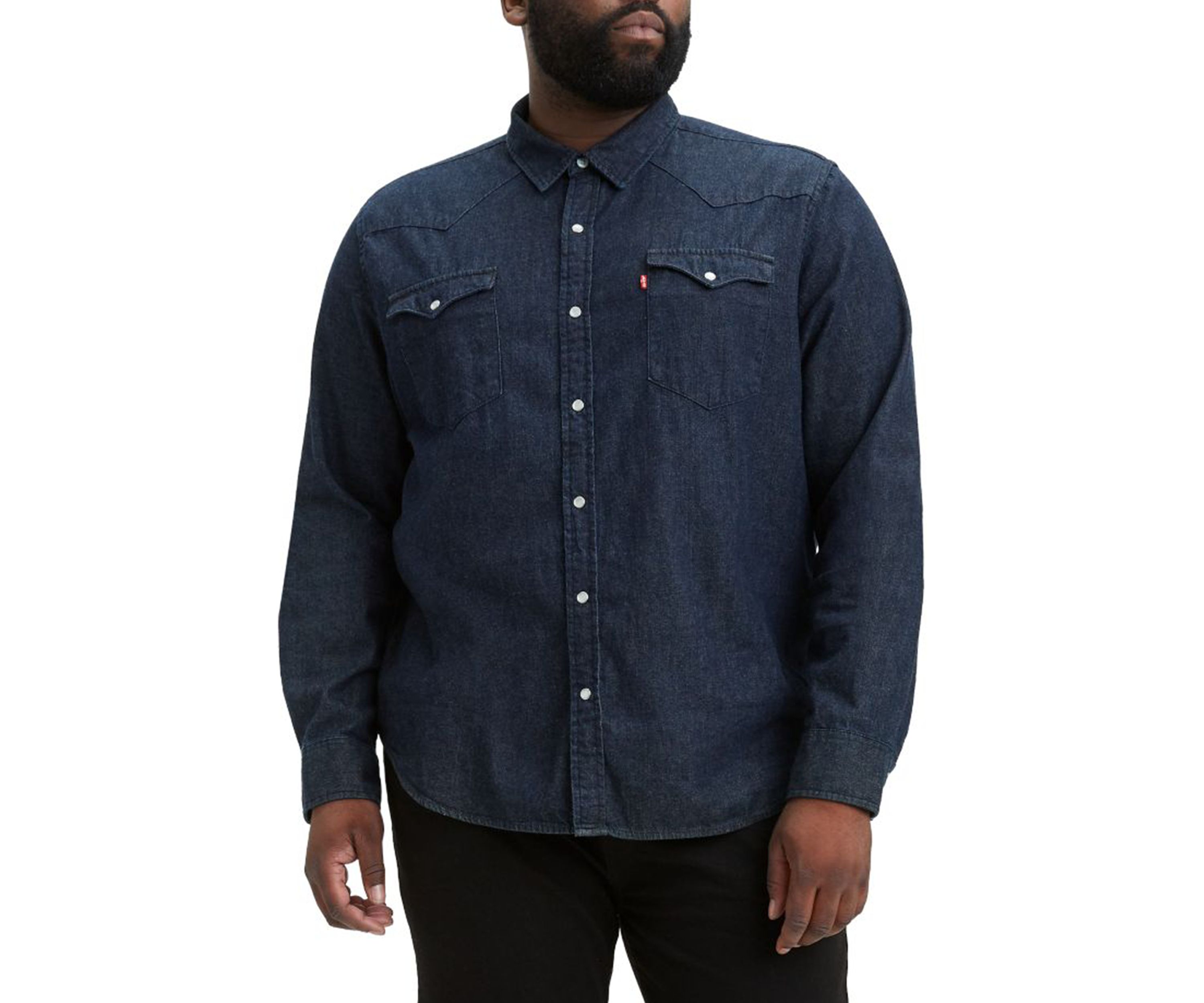 Big & Tall Long Sleeve Chest Pocket Button Down Shirt 