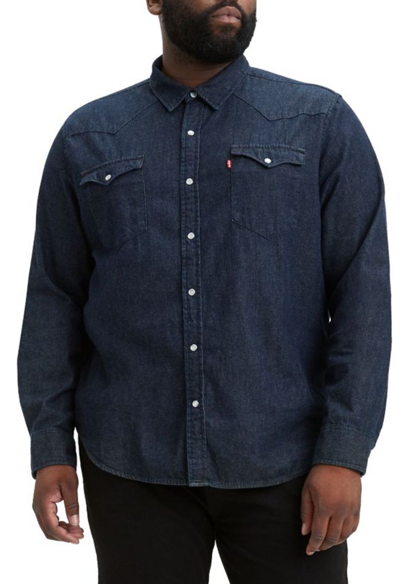 Big & Tall Long Sleeve Chest Pocket Button Down Shirt 