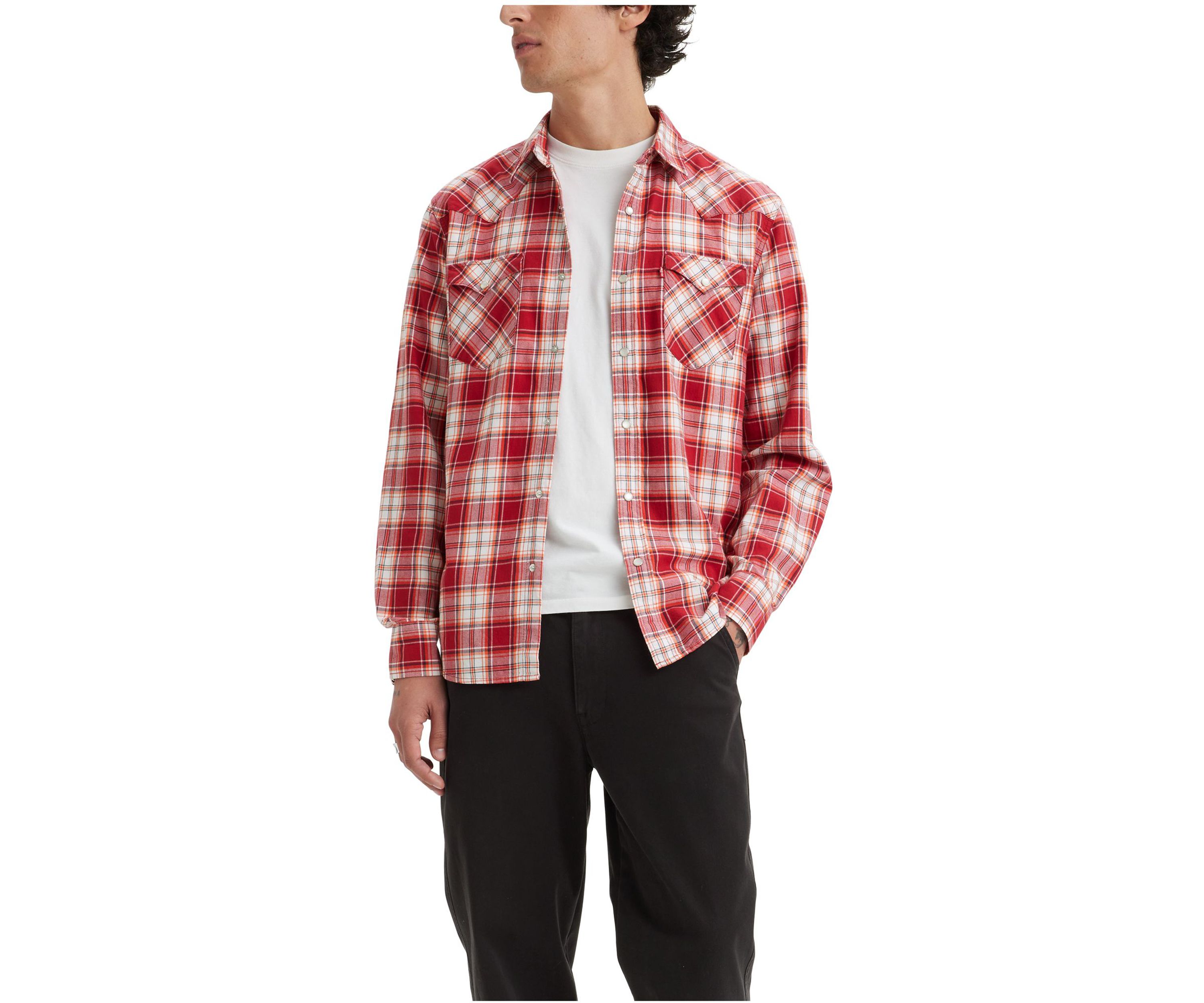 Long Sleeve Plaid Button Down Shirt 