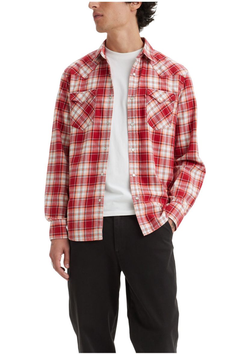 Long Sleeve Plaid Button Down Shirt 