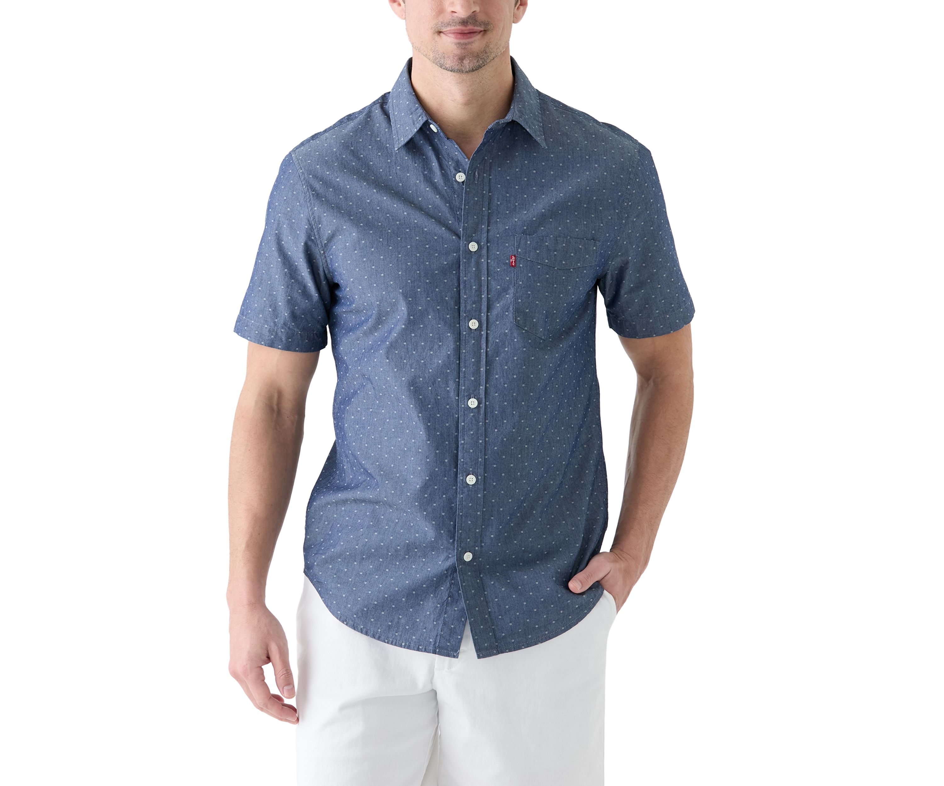 Classic Short Sleeve One Pocket Button Up Shirt