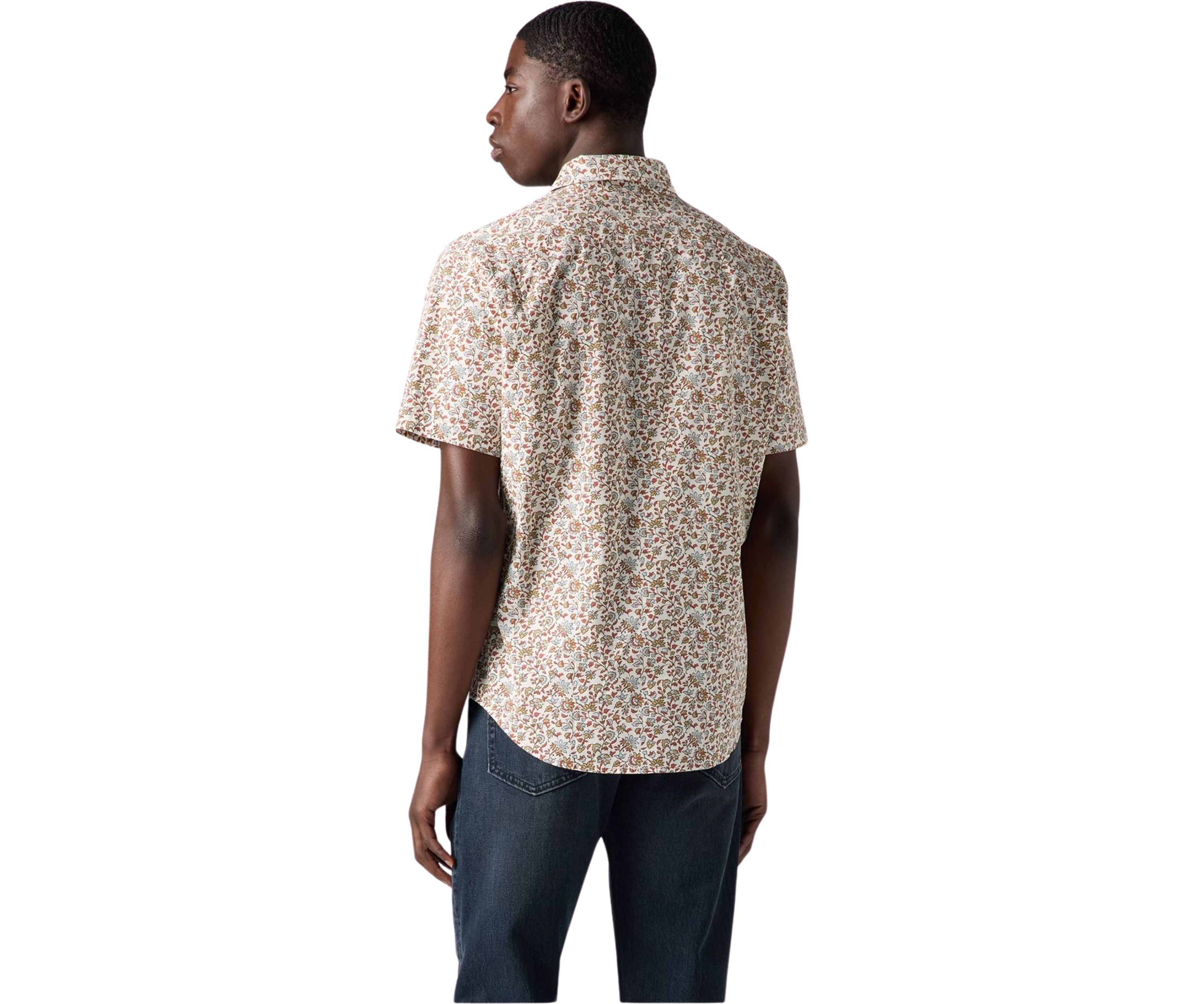 Short Sleeve One Pocket Floral Button Up Shirt 