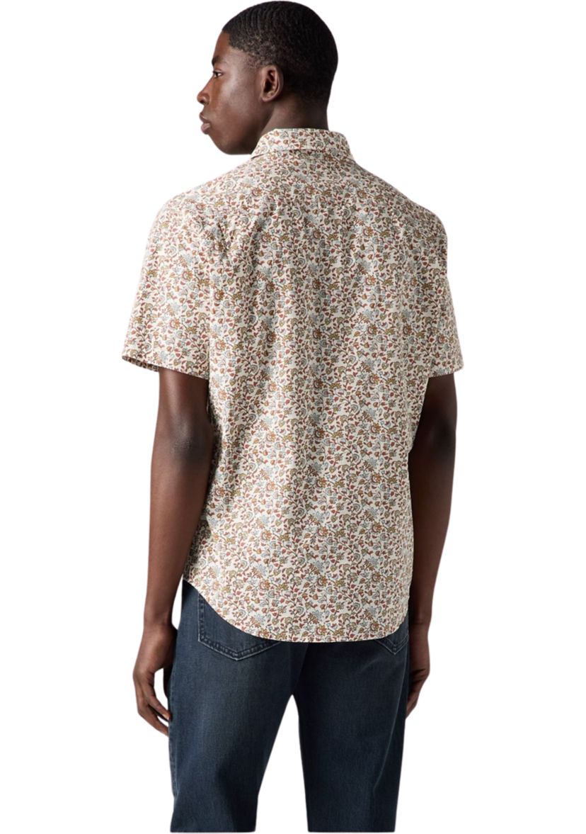 Short Sleeve One Pocket Floral Button Up Shirt 