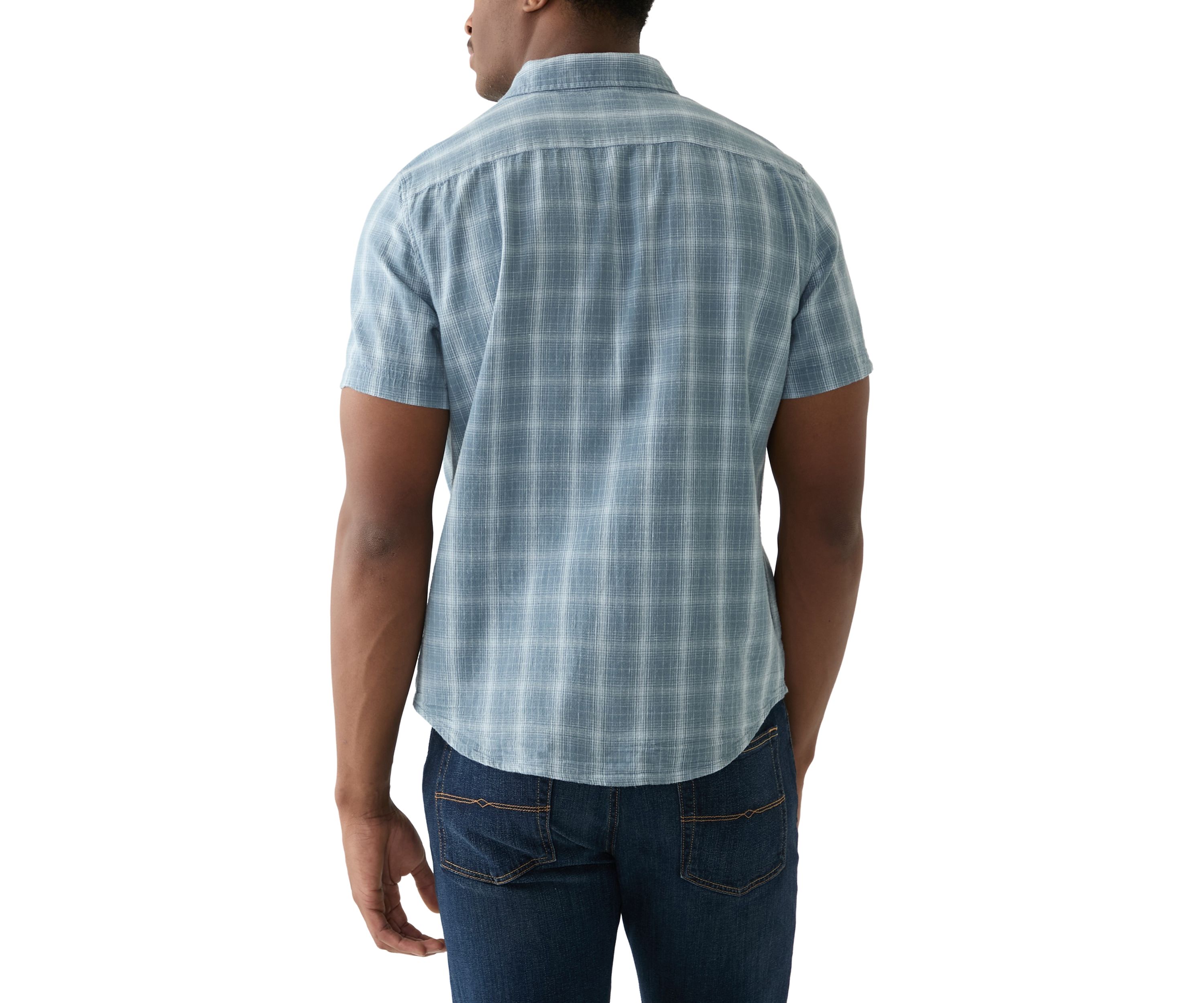 Classic One Pocket Short Sleeve Plaid Button Down Shirt
