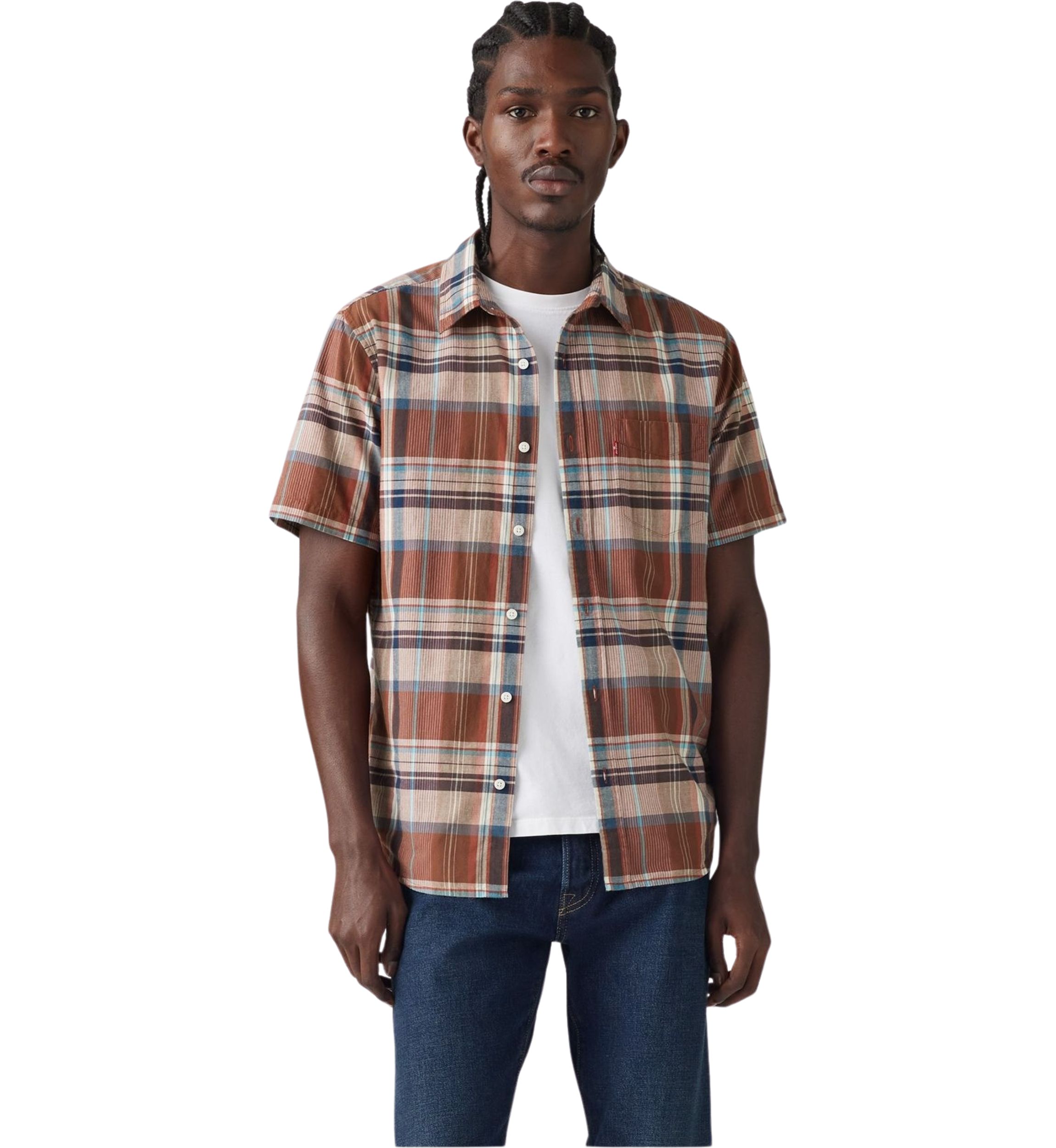 Short Sleeve One Pocket Button Up Shirt 